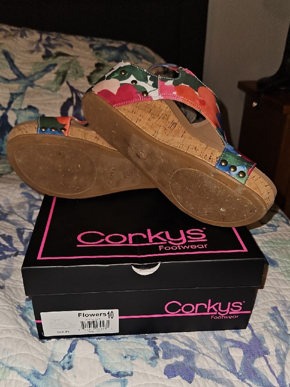Corkys Floral Multicolor Cork Wedge Sandals - Picture 4 of 4
